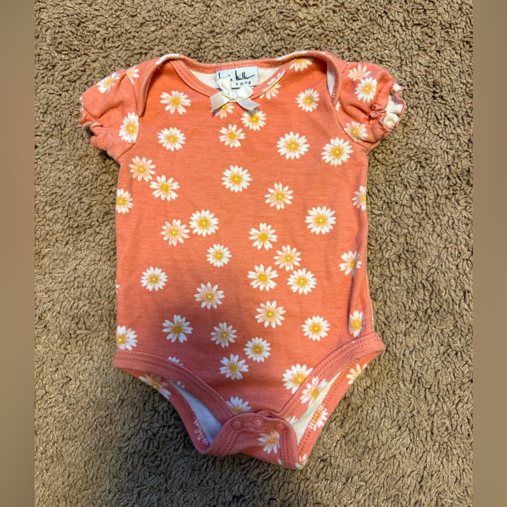 Nicole Miller Coral Daisy Bodysuit